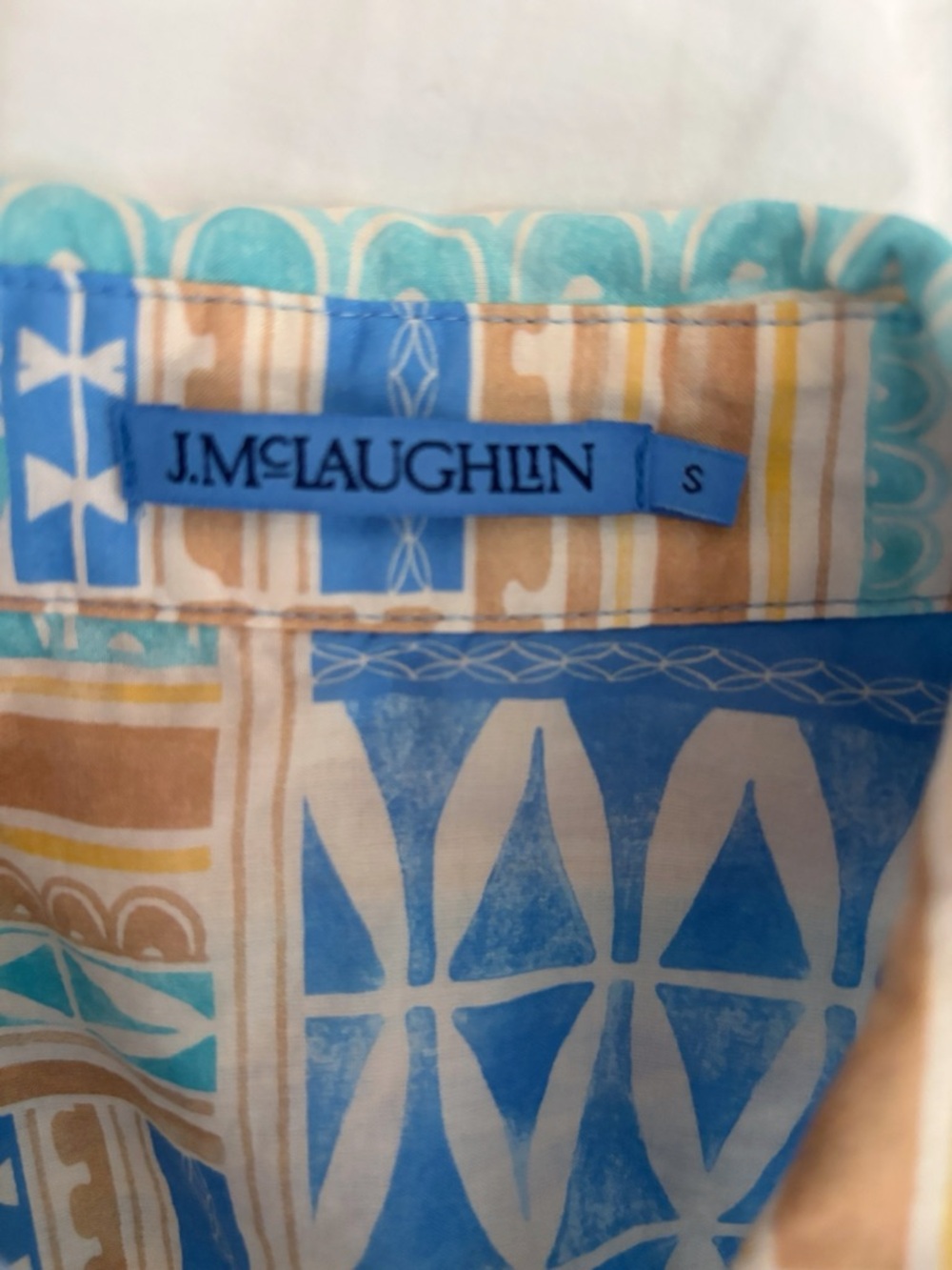 J. McLaughlin Geometric Tile Print Button Front L… - image 7